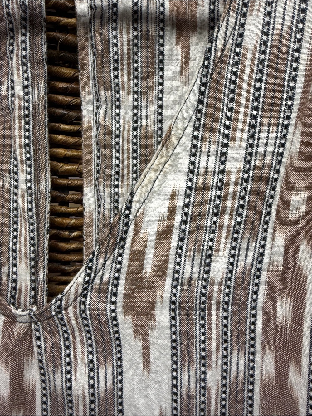 Kavu- Sleeveless Aztec Stripe Tank Dress in Cream and Taupe, Size: Large - Picture 2 of 7